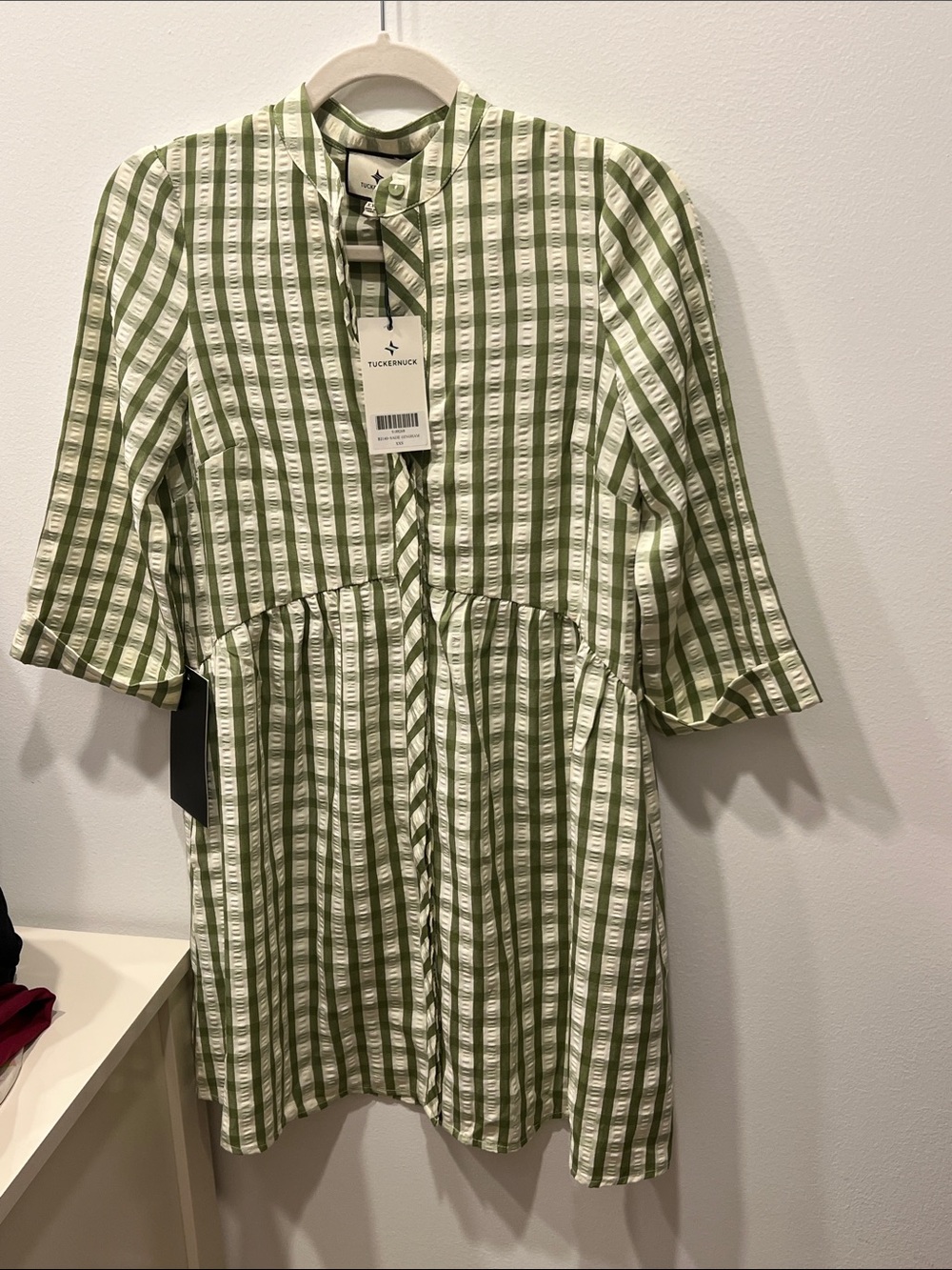 Tuckernuck Green and White Striped Cotton Dress